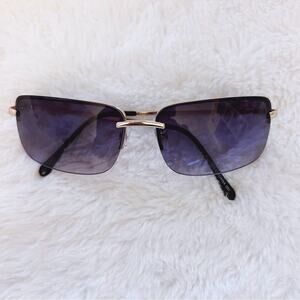 Delia Black Rimless Butterfly Accent Sunglasses